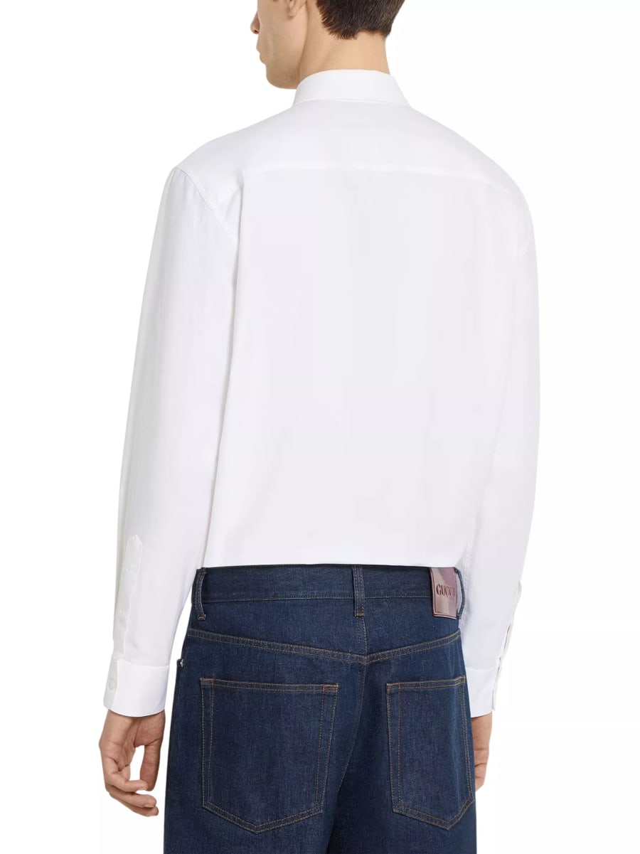 Gucci Camicia Oxford con web, view 2