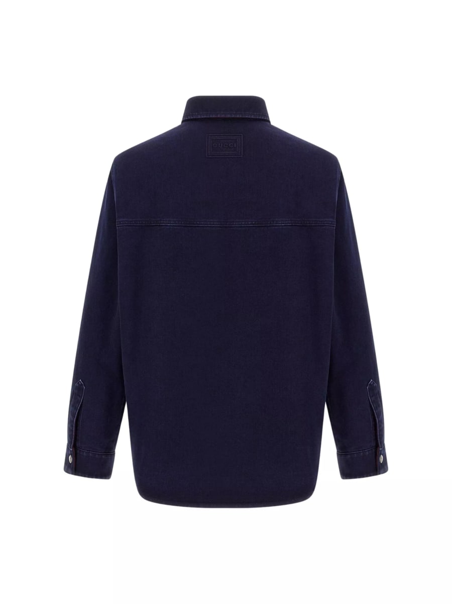 Gucci Camicia in cotone reversibile, view 2