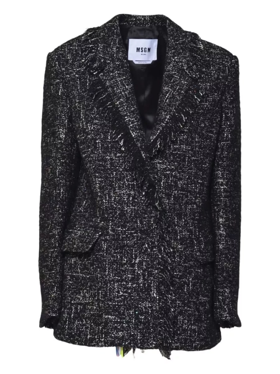 Msgm Blazer con bordo frangiato