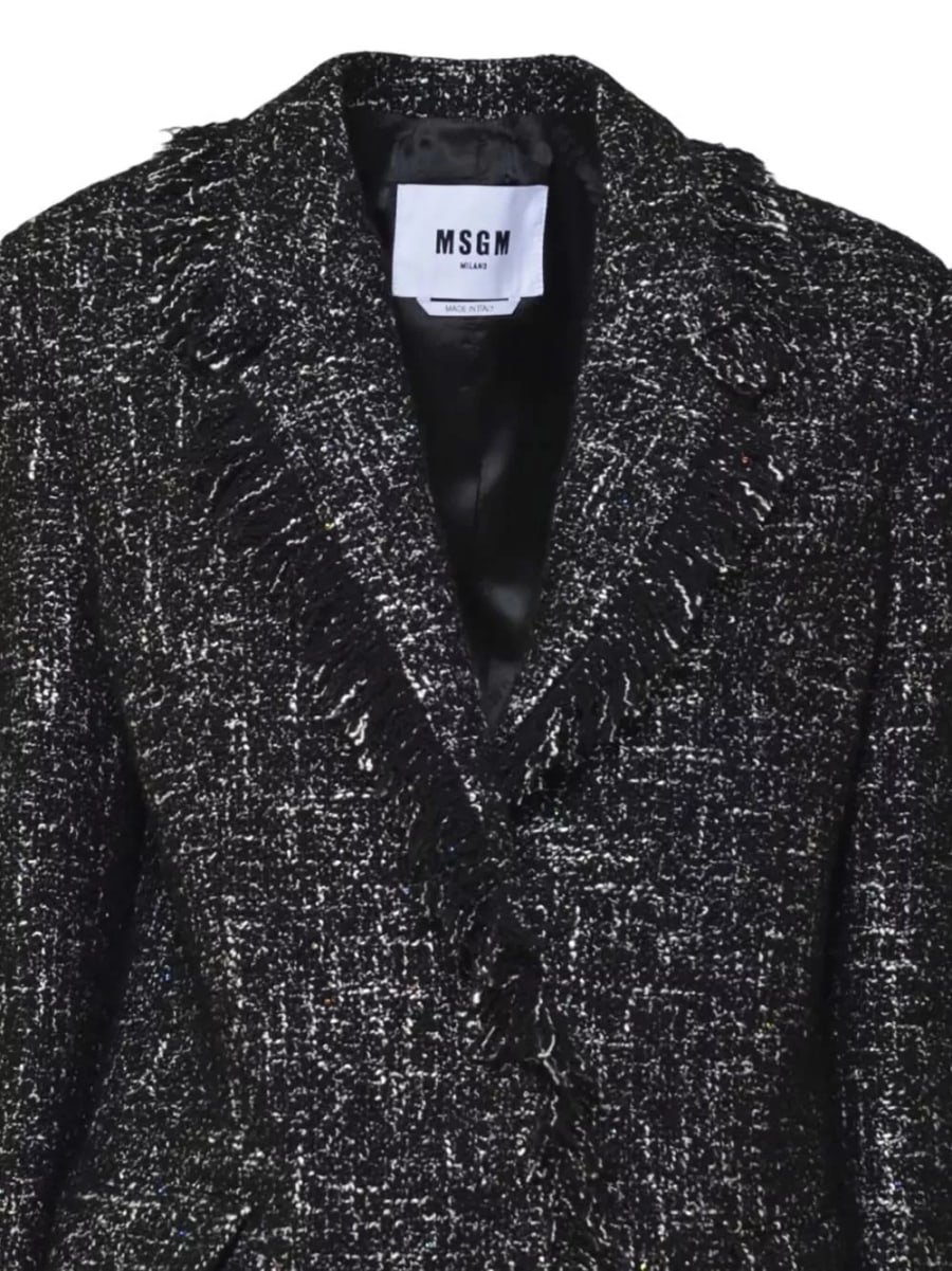 Msgm Blazer con bordo frangiato, view 3