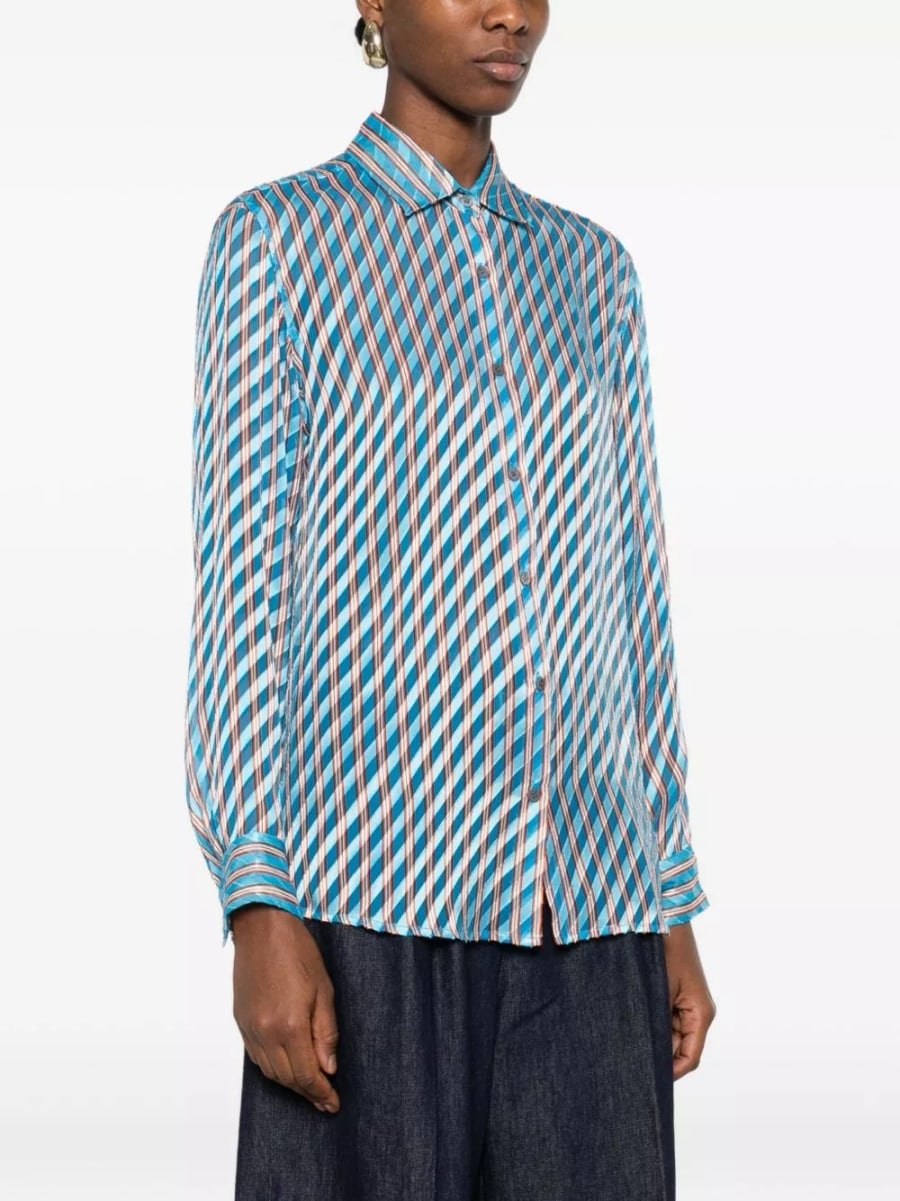 Dries Van Noten Camicia in misto seta Clavelly, view 2
