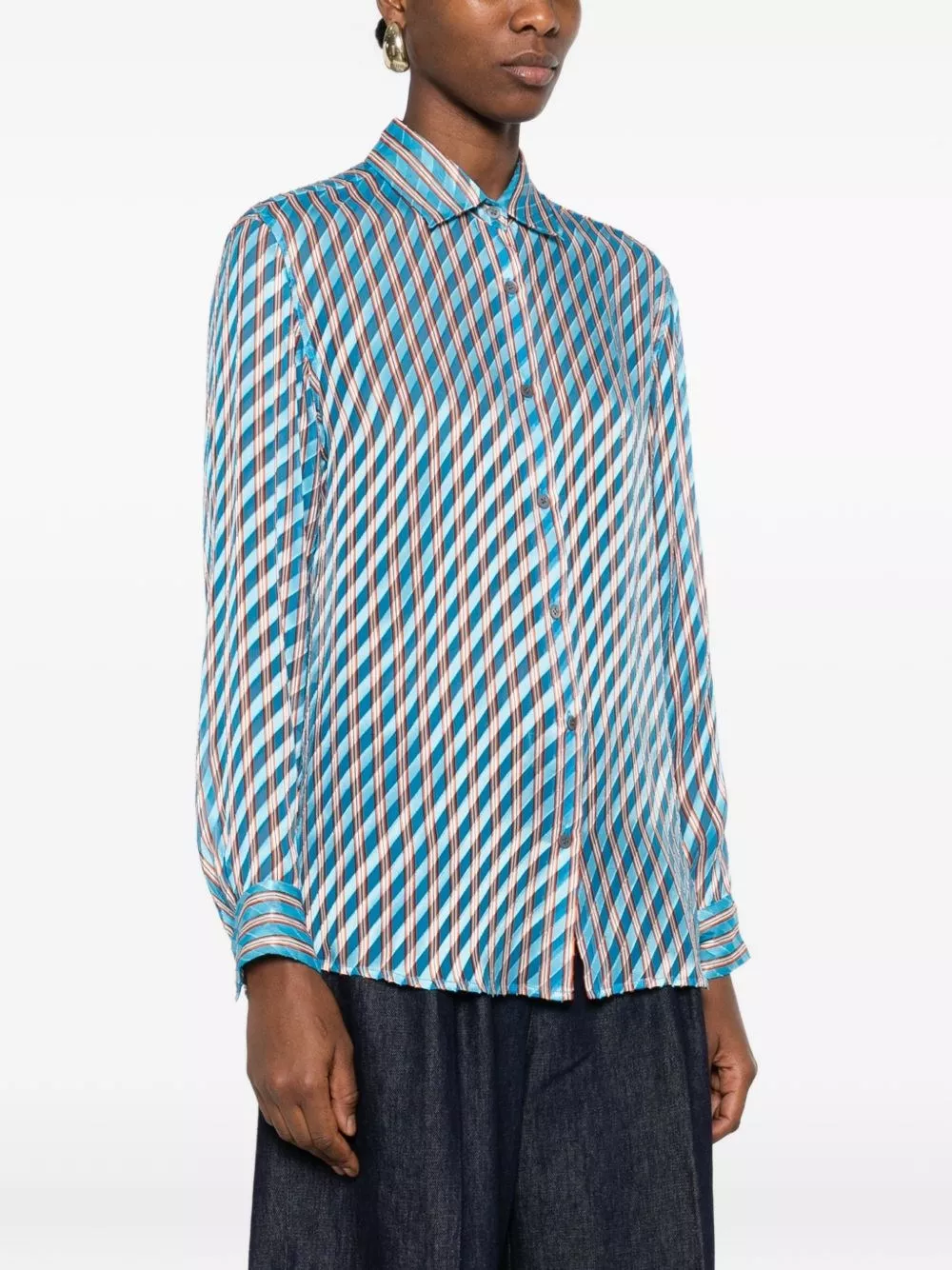 Dries Van Noten Camicia in misto seta Clavelly, view 2