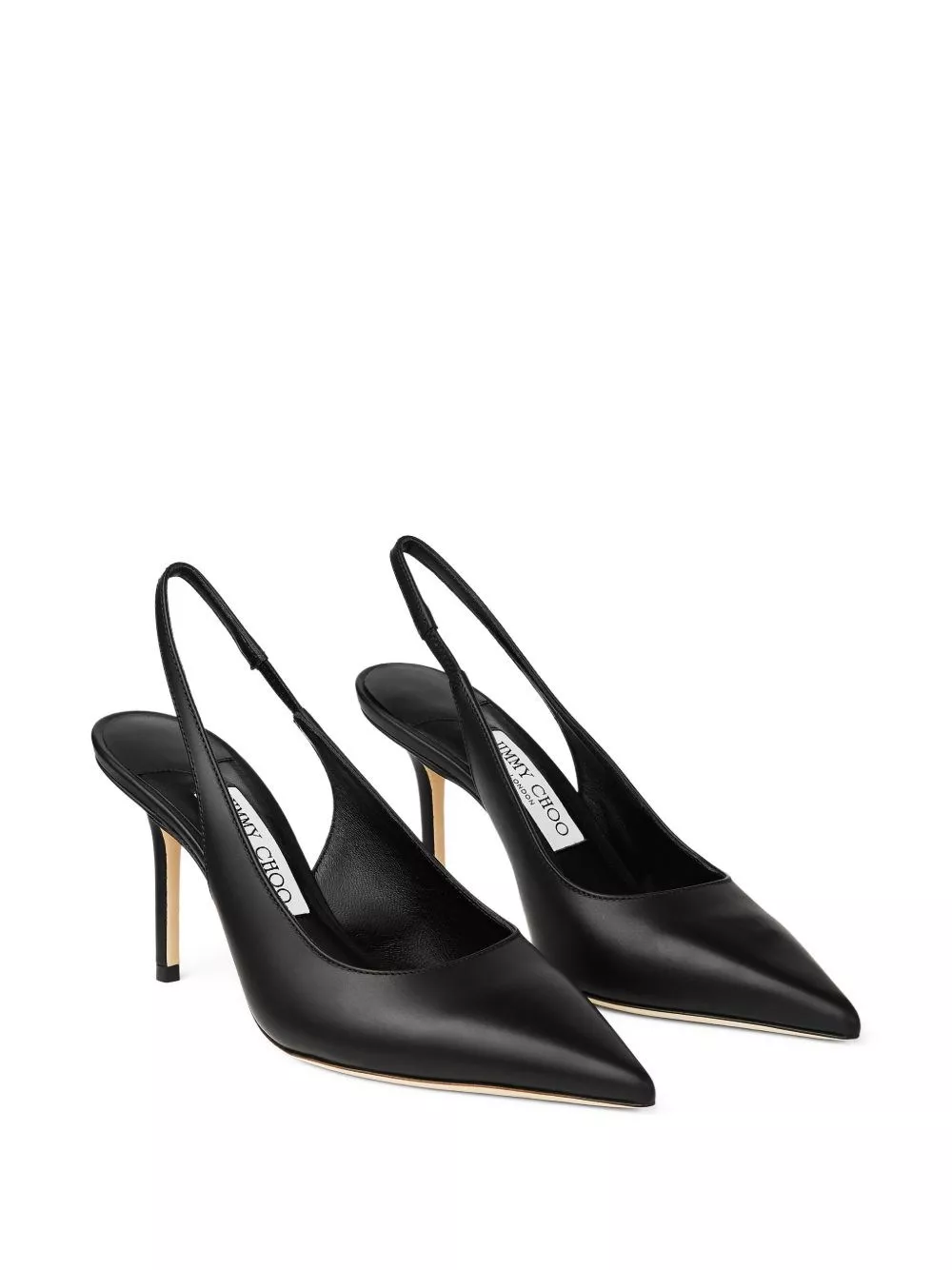 Jimmy Choo Love Slipper in pelle con tacco a rocchetto, view 2