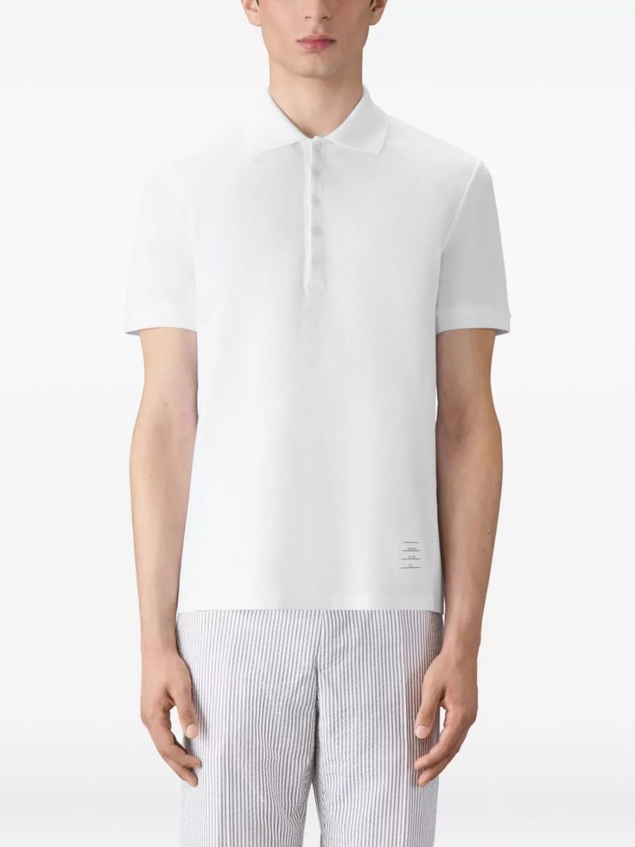 Thom Browne la polo in cotone, view 4