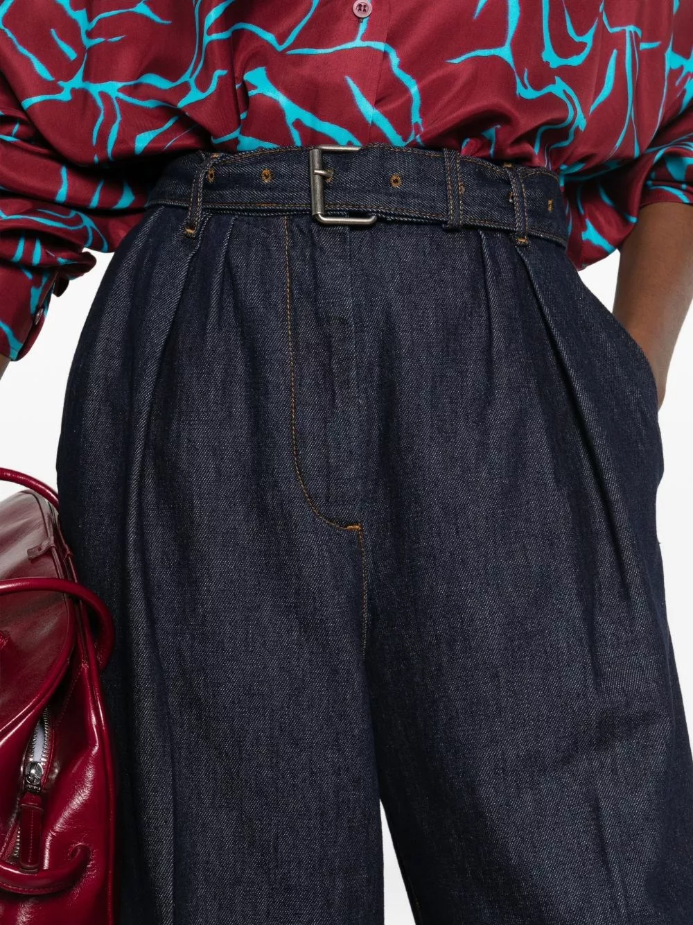 Dries Van Noten Pantaloni in cotone Peaches, view 2