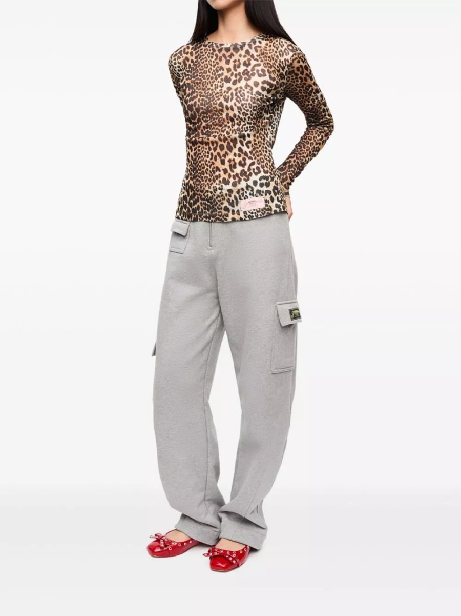 Ganni Top in stampa leopardata, view 2