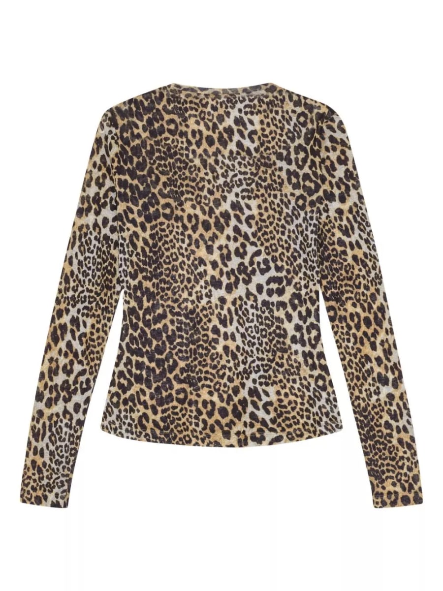 Ganni Top in stampa leopardata, view 3