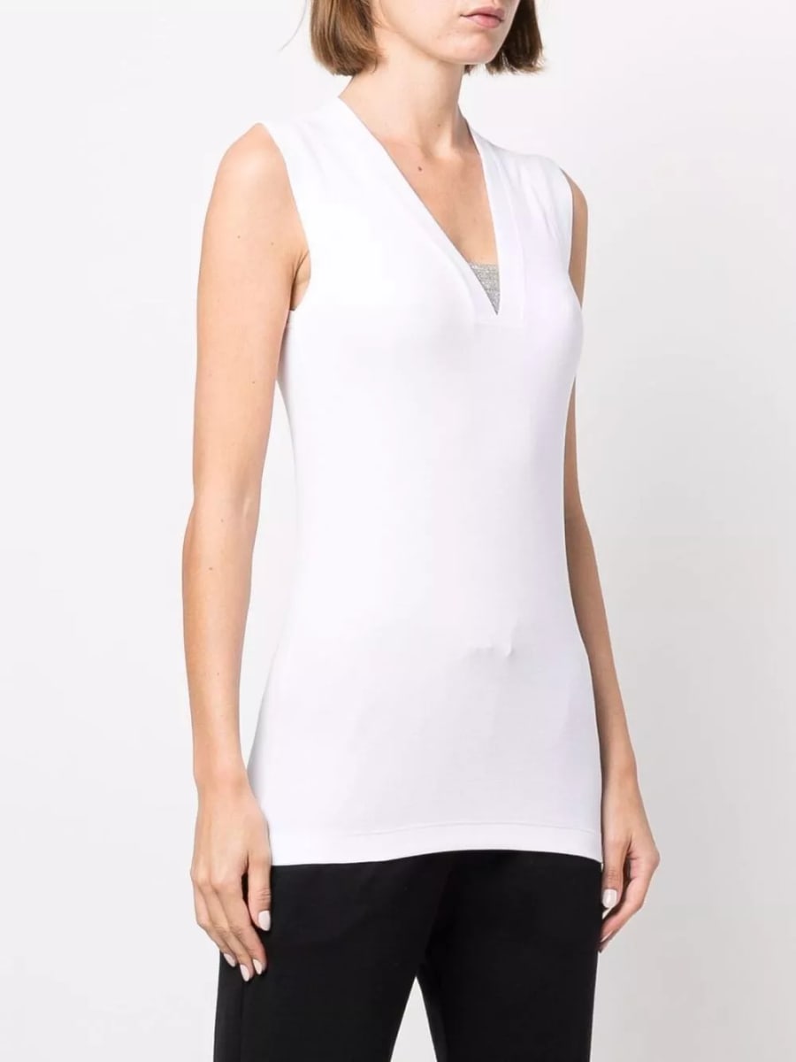 Brunello Cucinelli Top in cotone, view 3