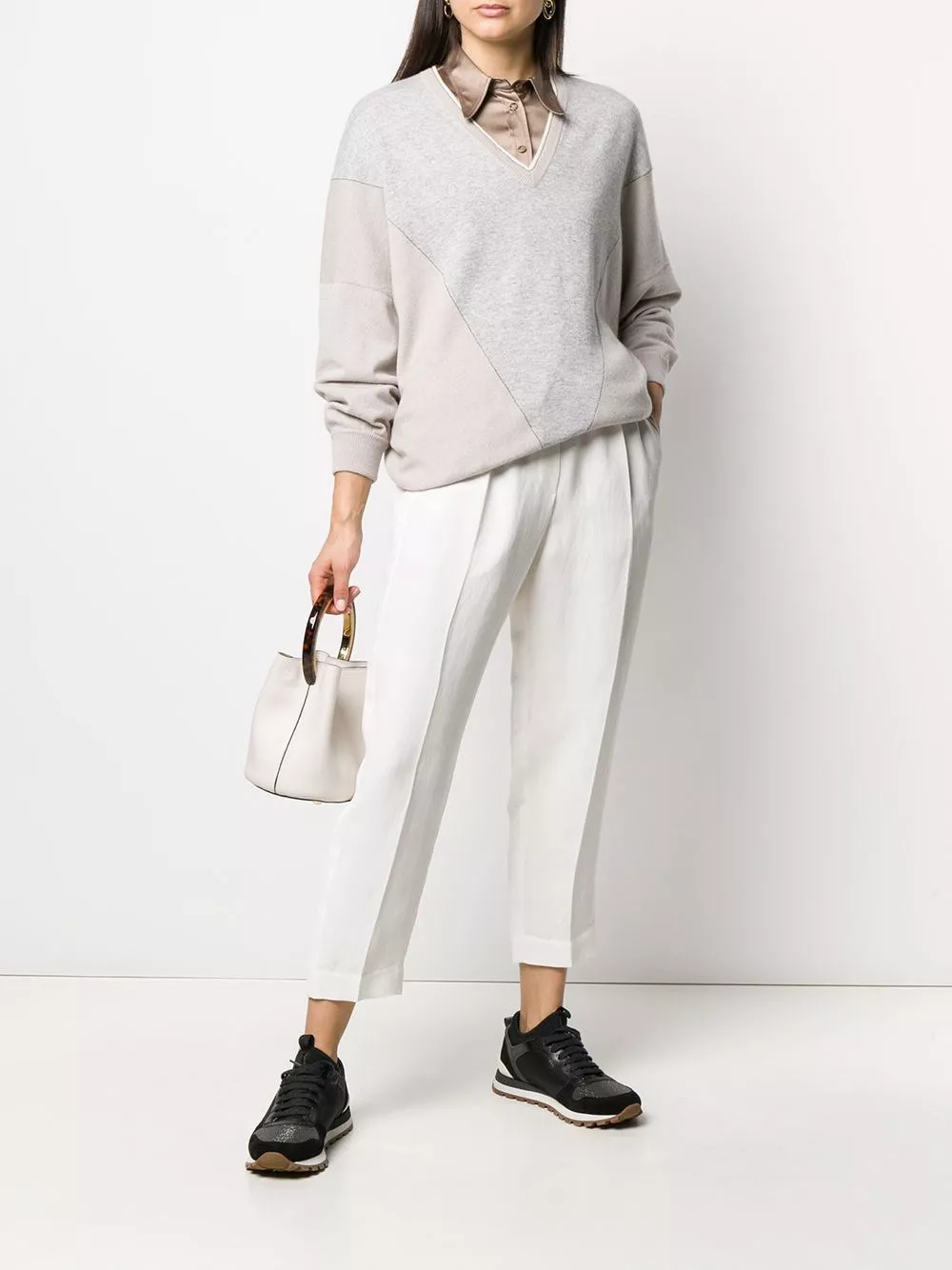 Brunello Cucinelli Pantaloni in misto lino, view 2