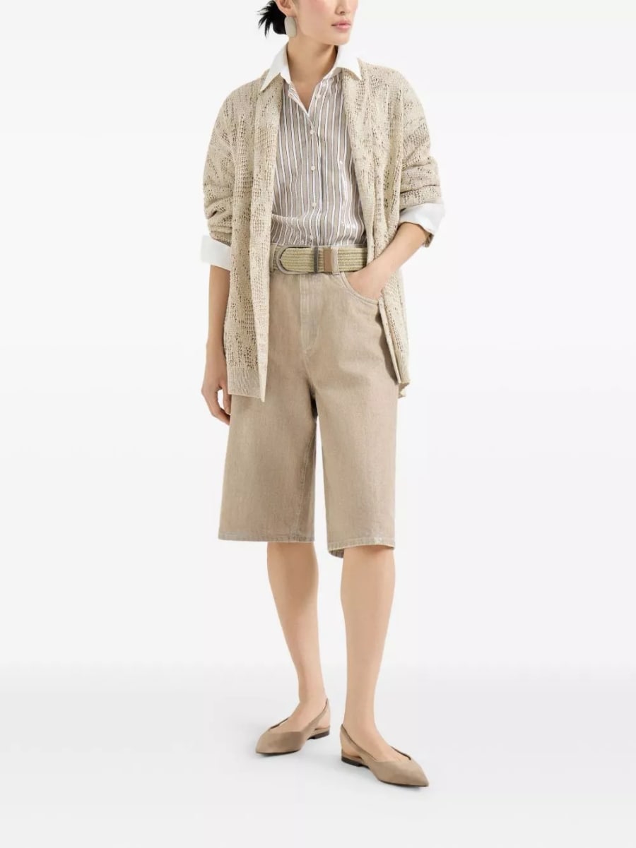 Brunello Cucinelli Camicia a righe in cotone, view 6