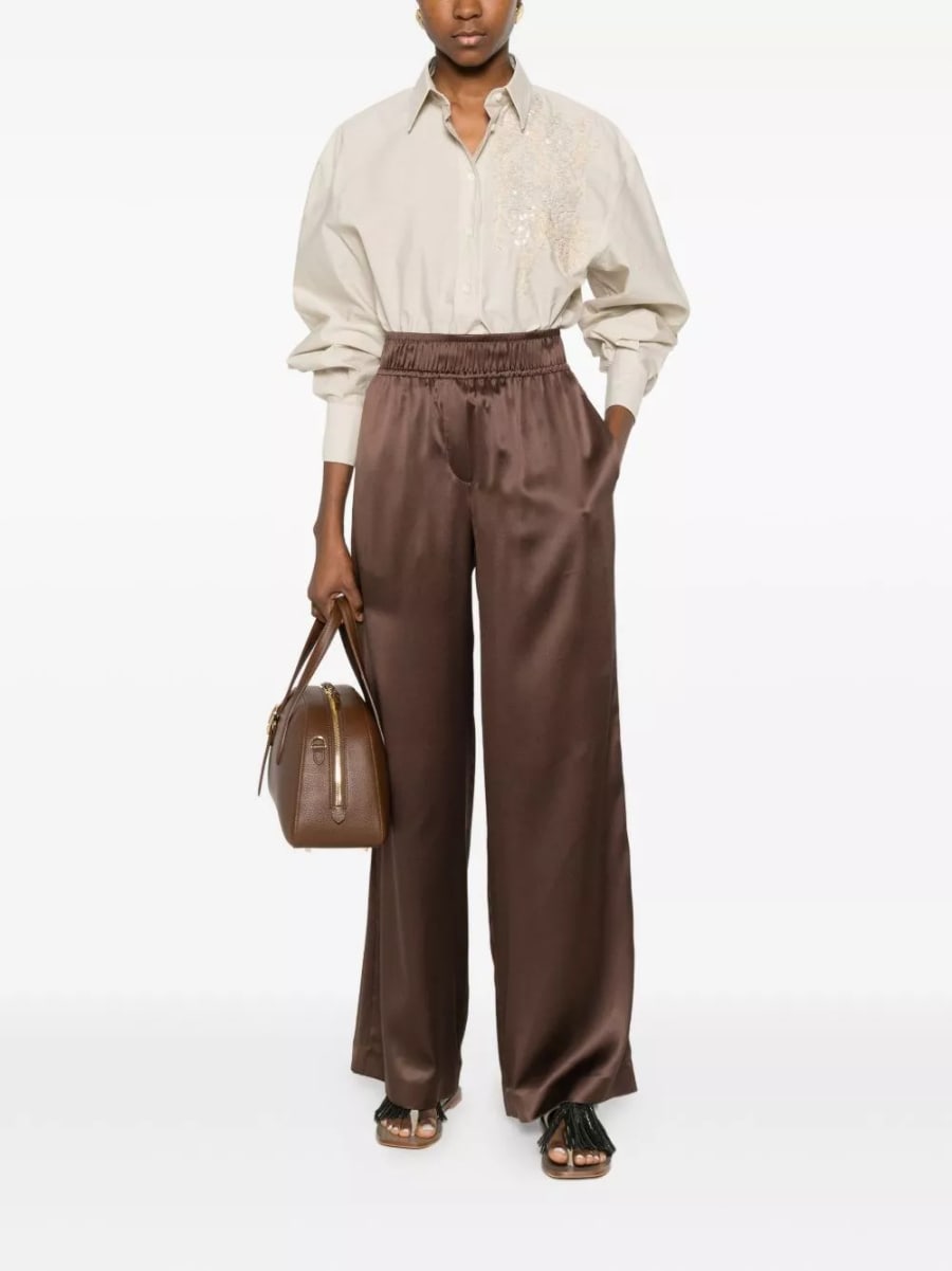 Brunello Cucinelli Camicia in cotone ricamata, view 4