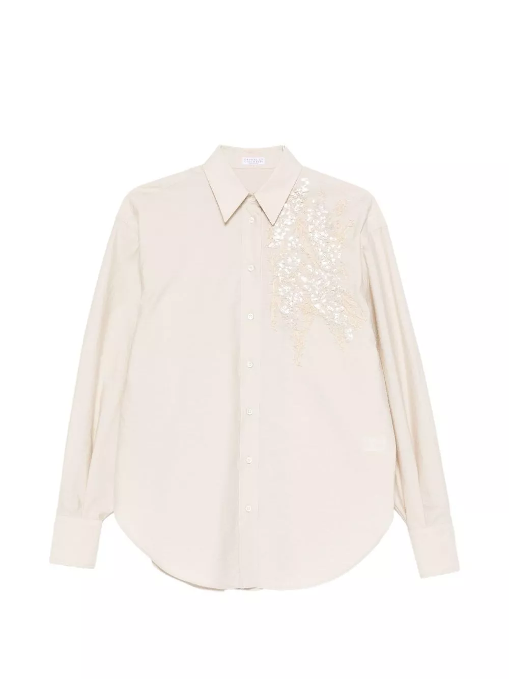 Brunello Cucinelli Camicia in cotone ricamata