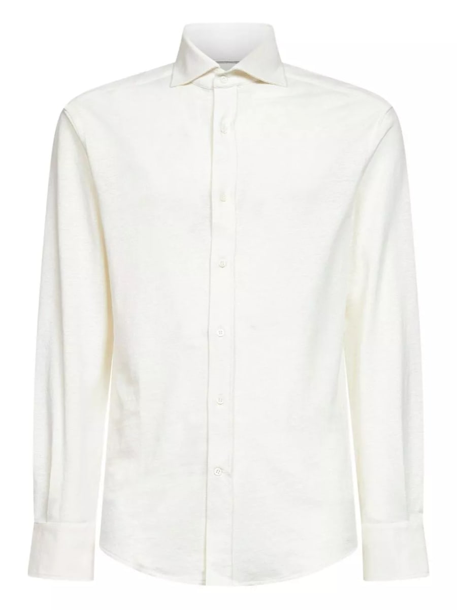 Brunello Cucinelli Camicia in misto lino e cotone