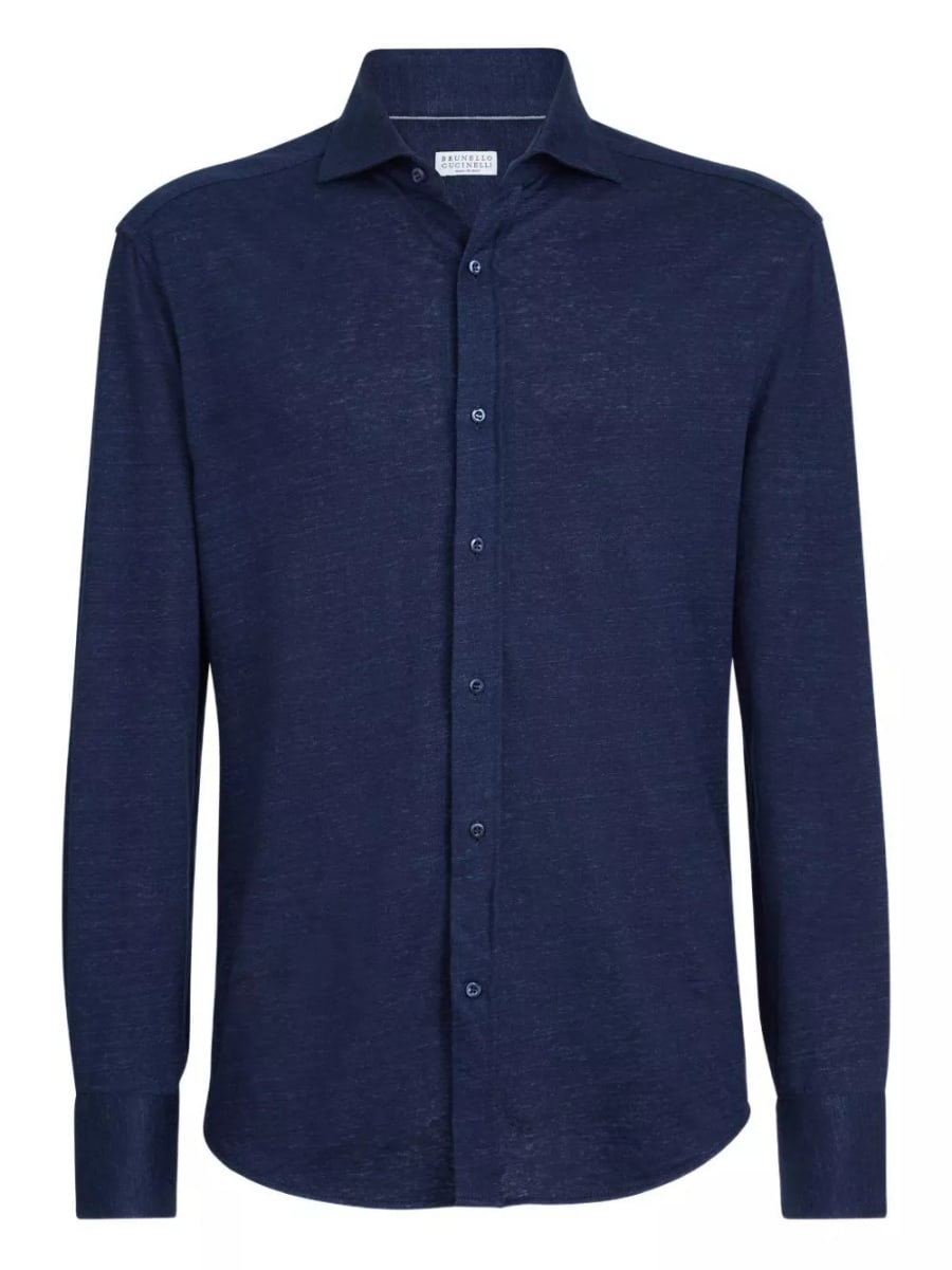 Brunello Cucinelli Camicia in misto lino e cotone