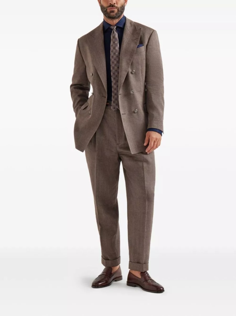 Brunello Cucinelli Camicia in misto lino e cotone, view 5