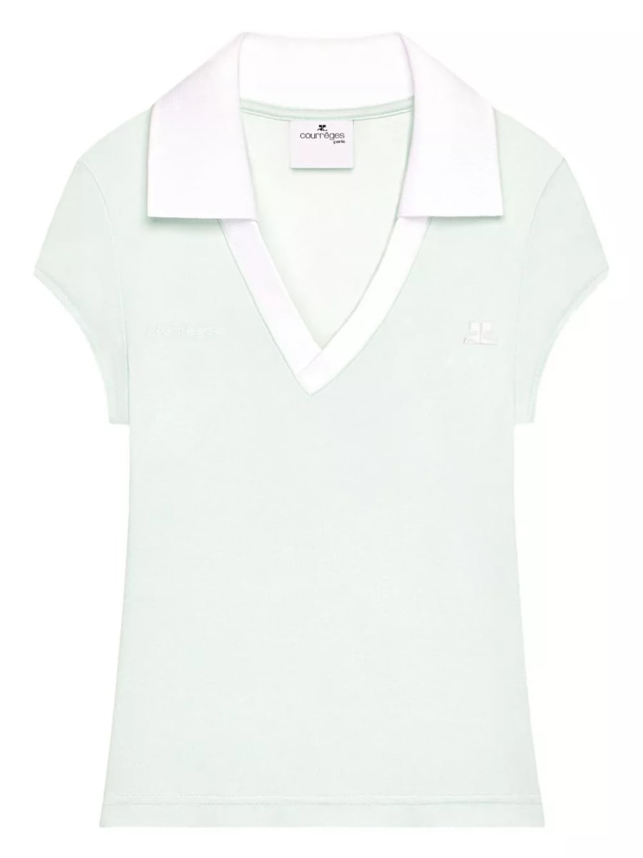 Courrèges la polo cropped con logo