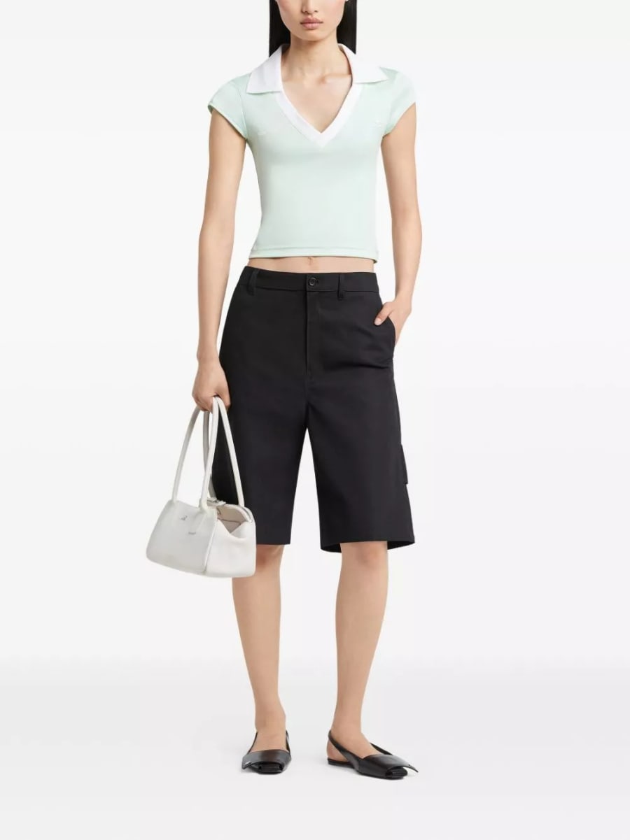 Courrèges la polo cropped con logo, view 3