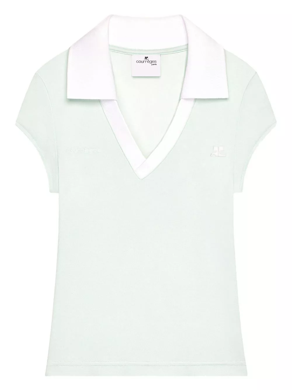 Courrèges la polo cropped con logo