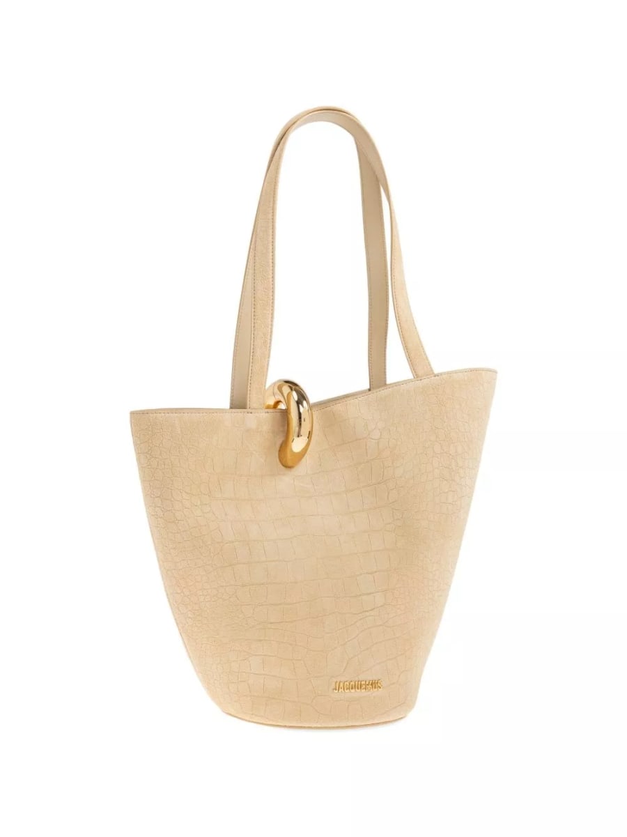 Jacquemus Le Bambola Moyen borsa a secchiello in pelle, view 4