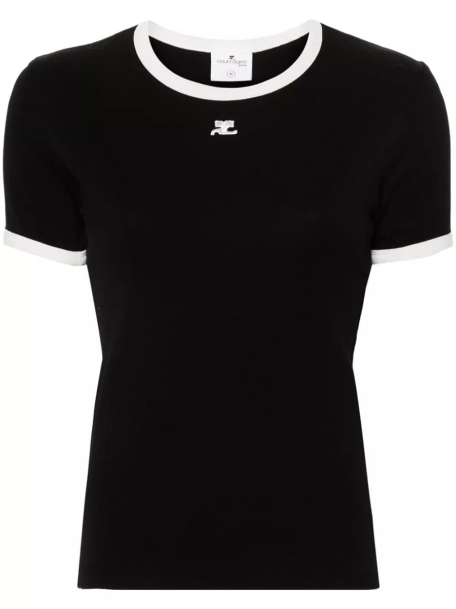 Courrèges T-shirt in cotone con logo