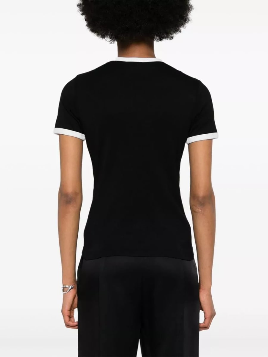 Courrèges T-shirt in cotone con logo, view 3