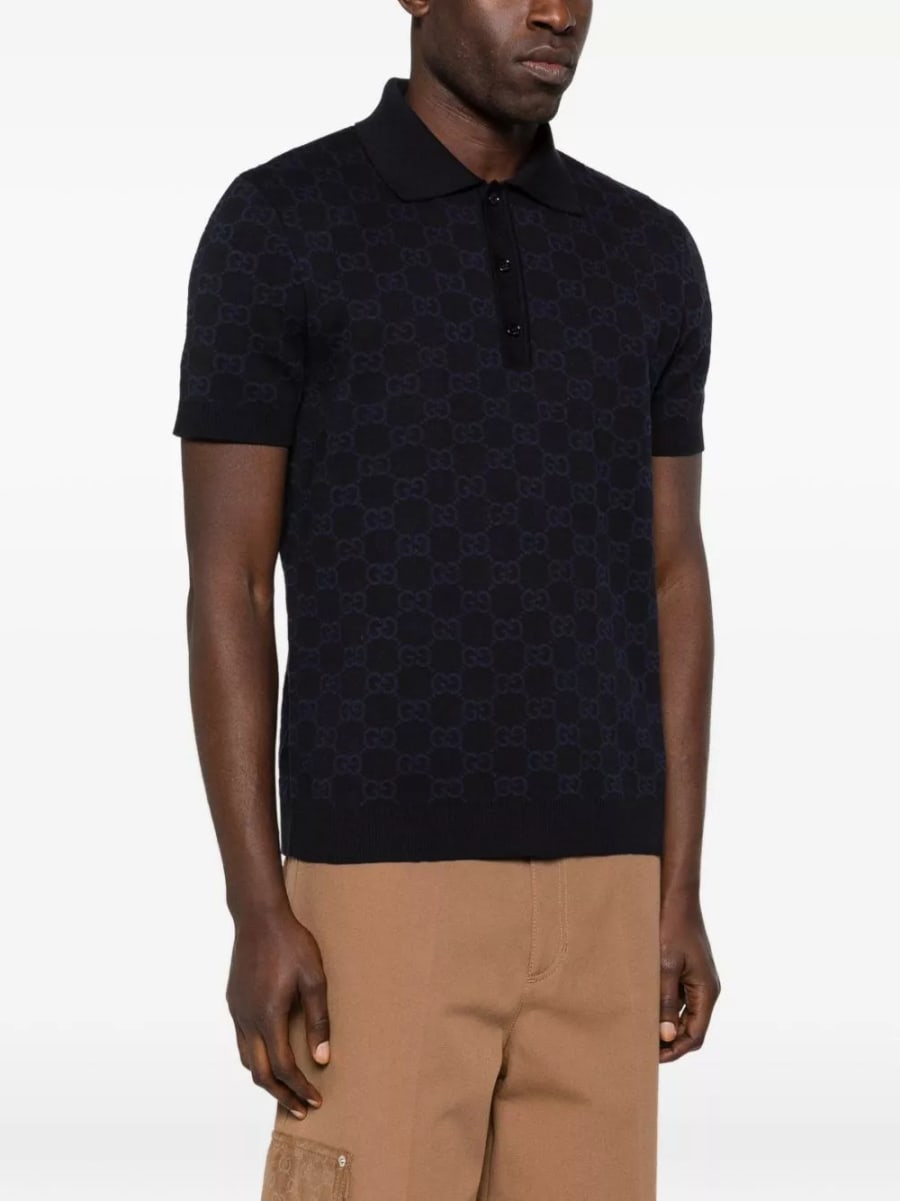 Gucci la polo GG in cotone e seta, view 3