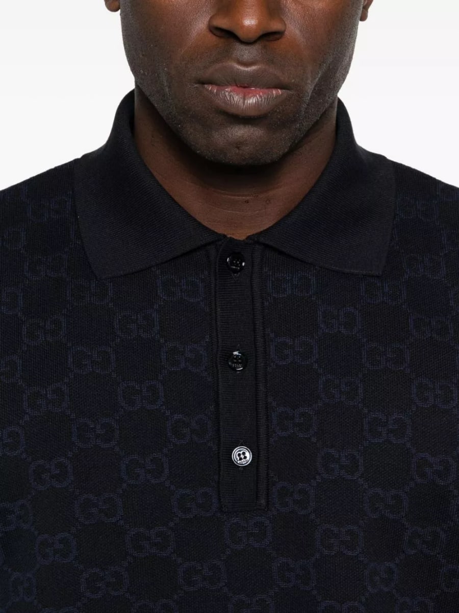 Gucci la polo GG in cotone e seta, view 4