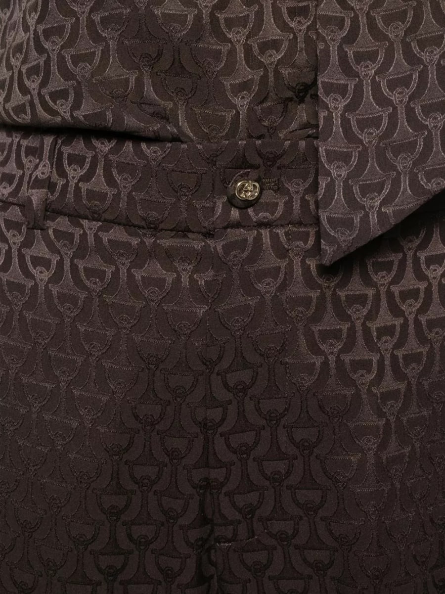 Gucci Pantaloni in seta Horsebit