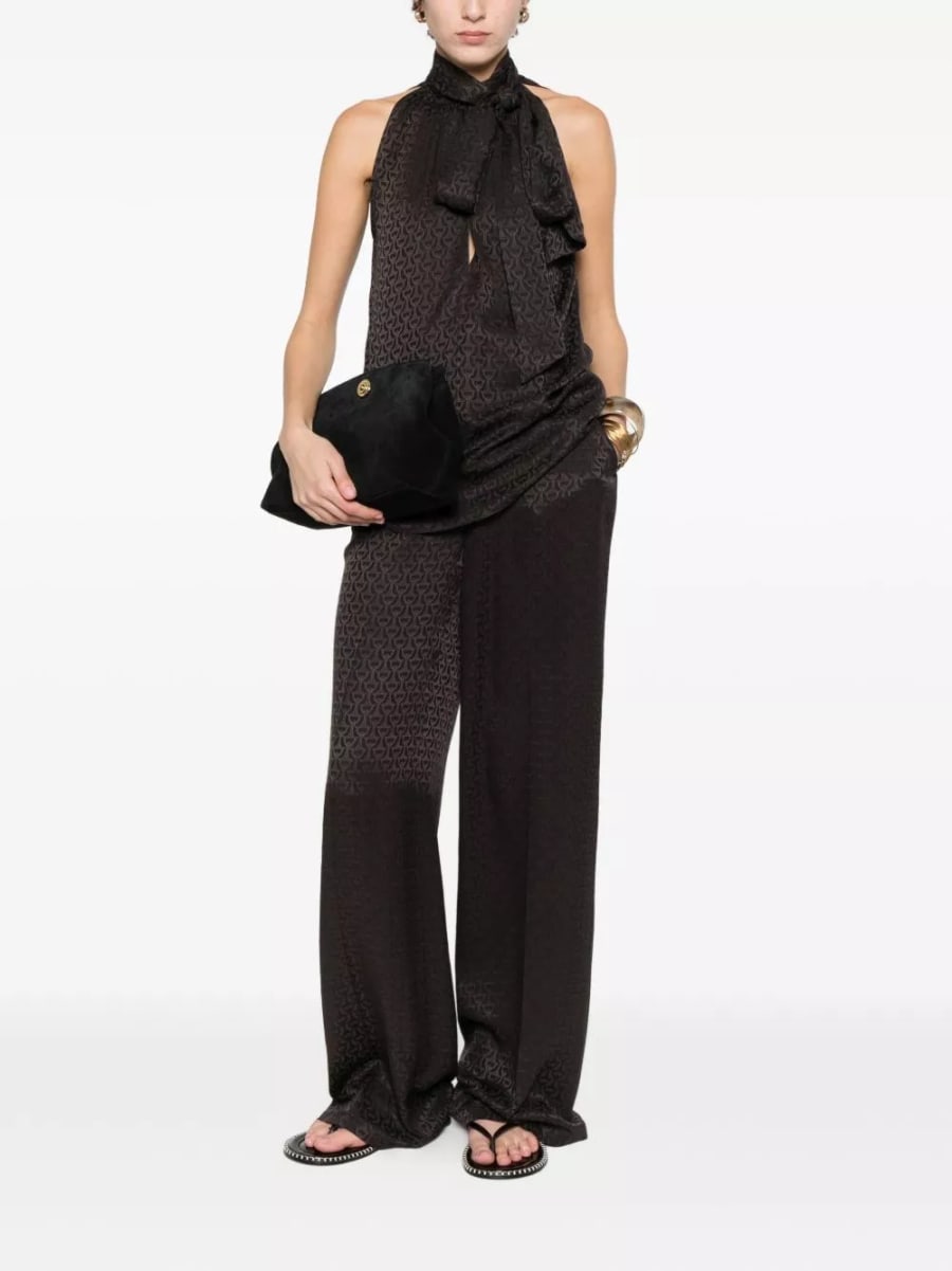 Gucci Pantaloni in seta Horsebit, view 3