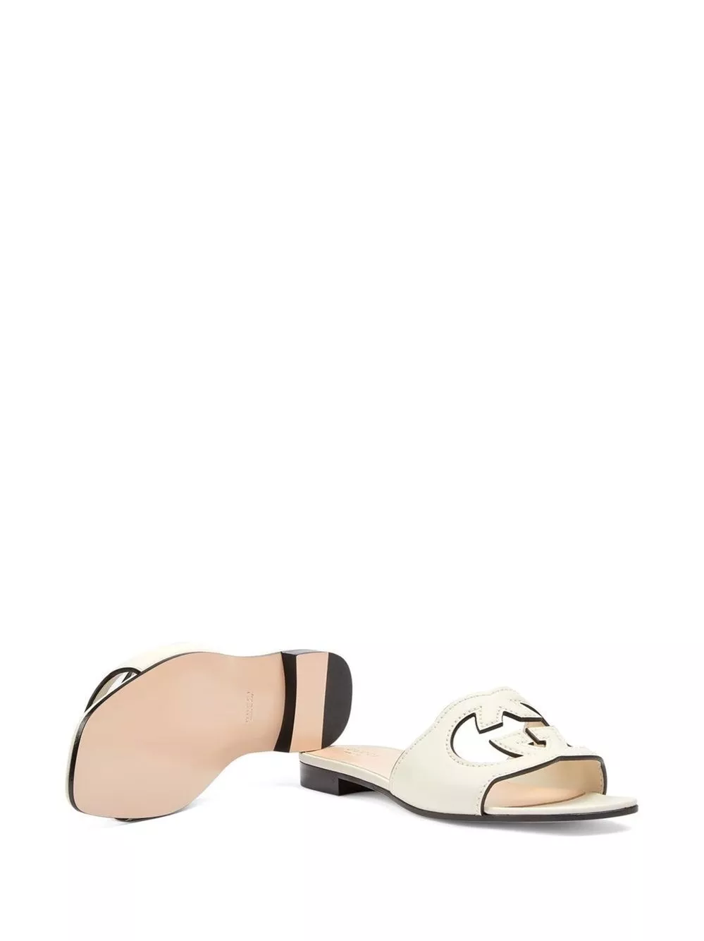 Gucci Sandali piatti in pelle, view 2