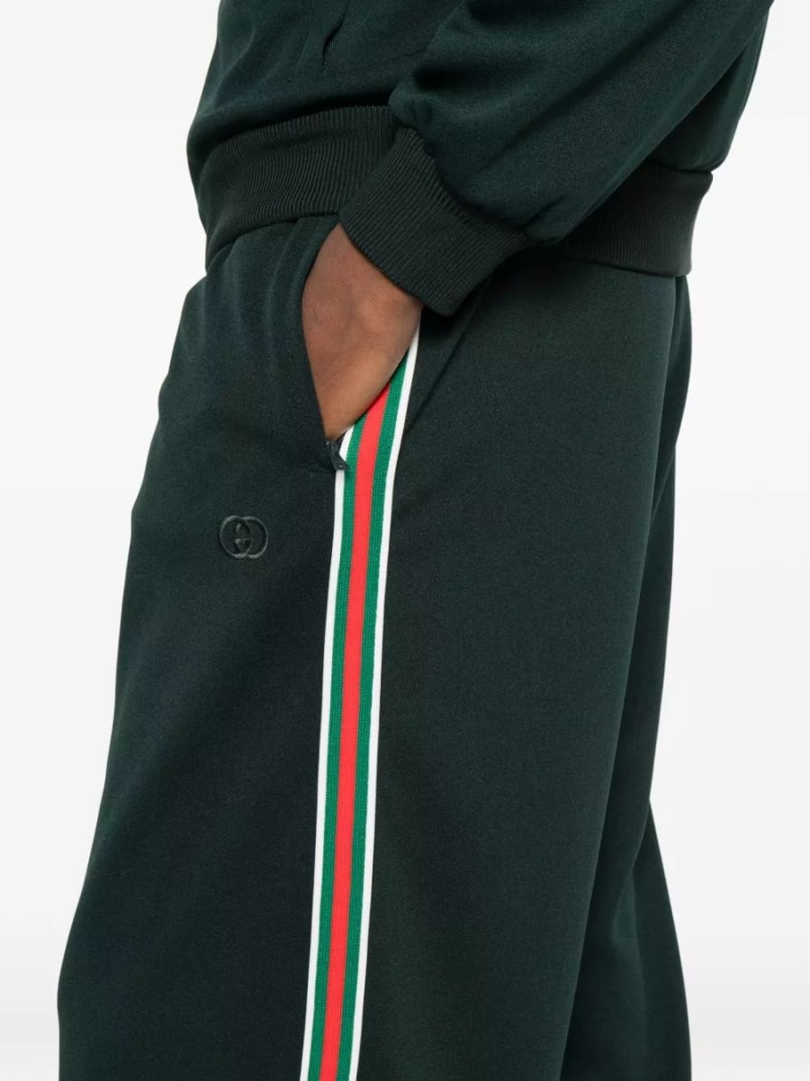 Gucci Pantaloni track con dettaglio Web, view 2