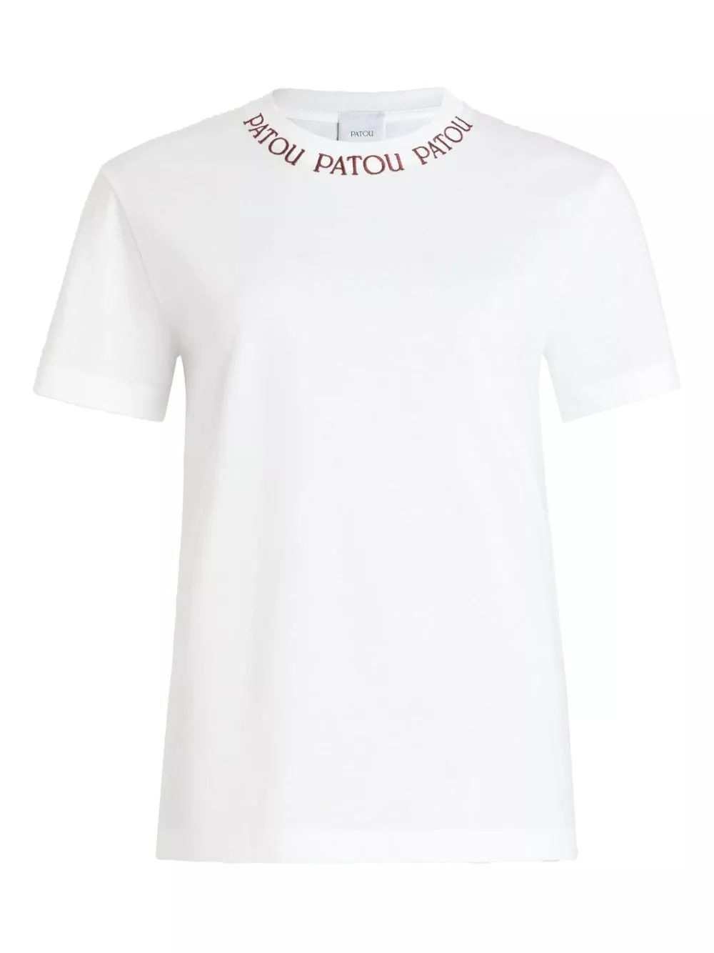 Patou T-shirt con colletto ricamato a maniche corte