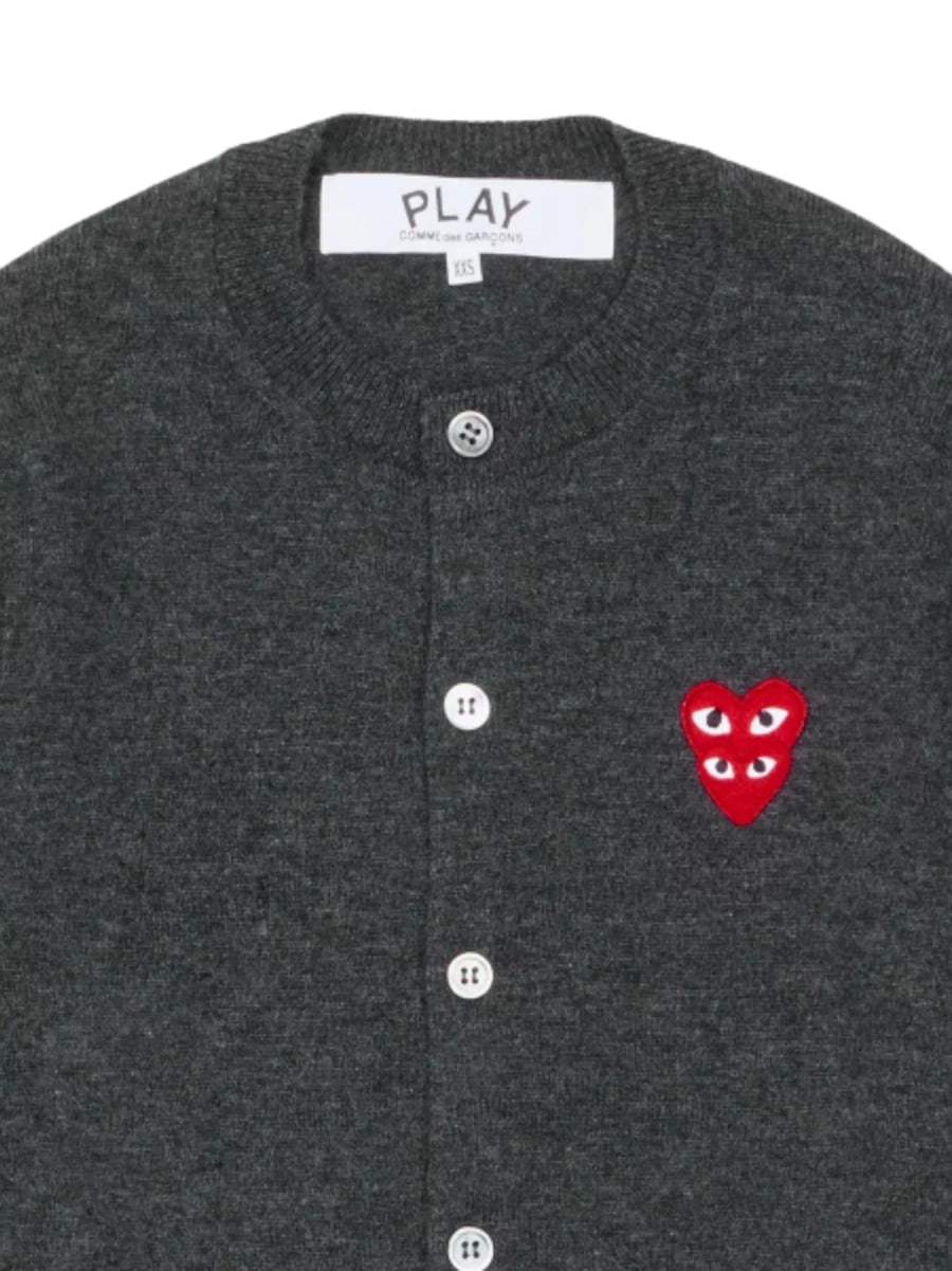 Comme des garçons Cardigan in lana con cuore, view 3