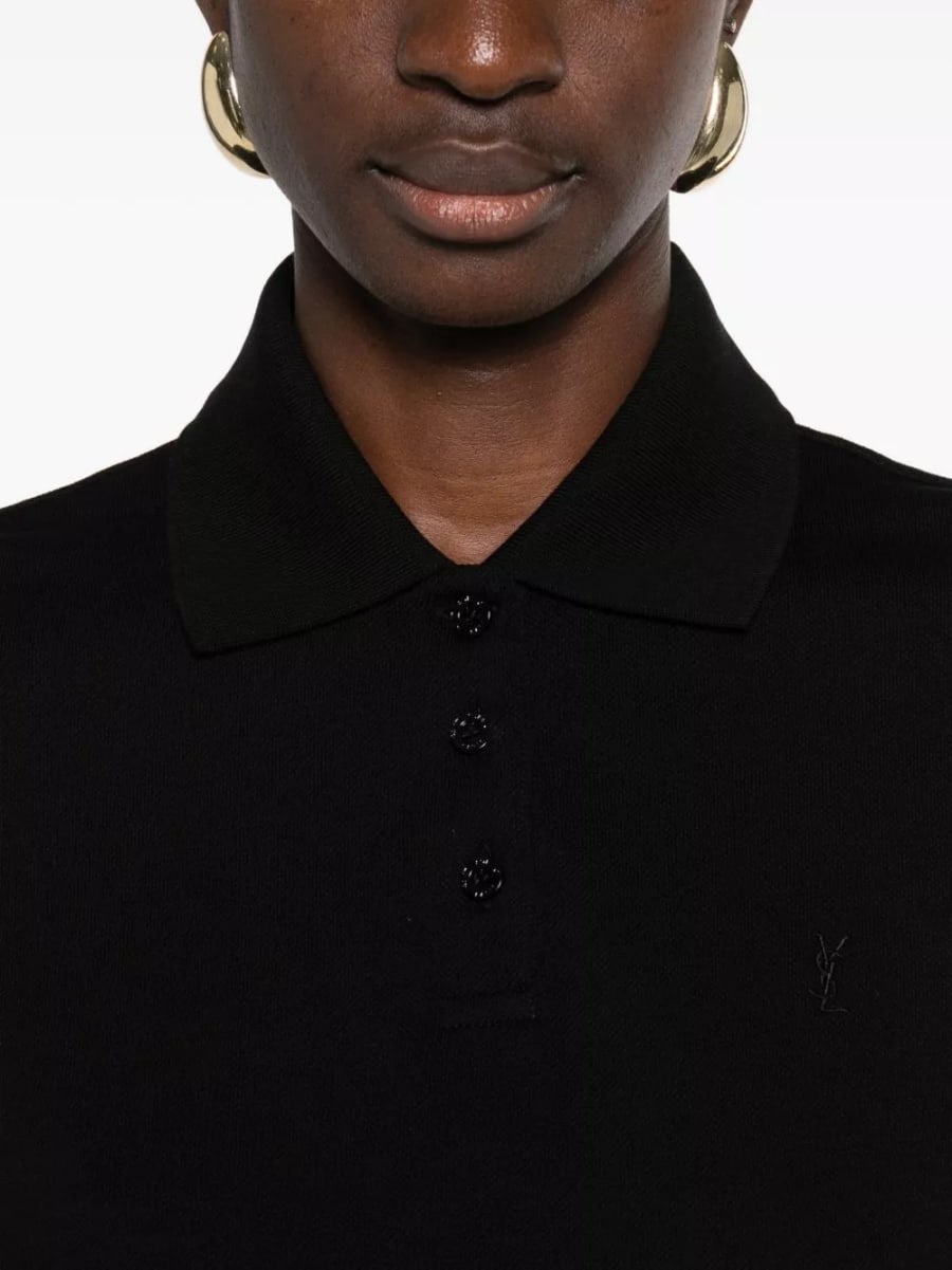 Saint Laurent Abito in cotone con polo, view 4