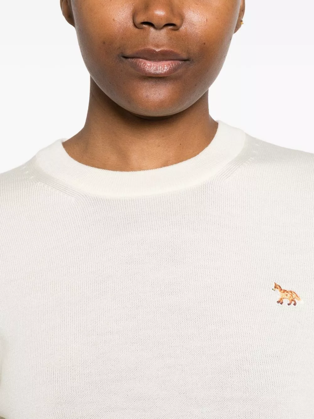 Maison kitsune' Maglione girocollo in lana Baby Fox, view 2