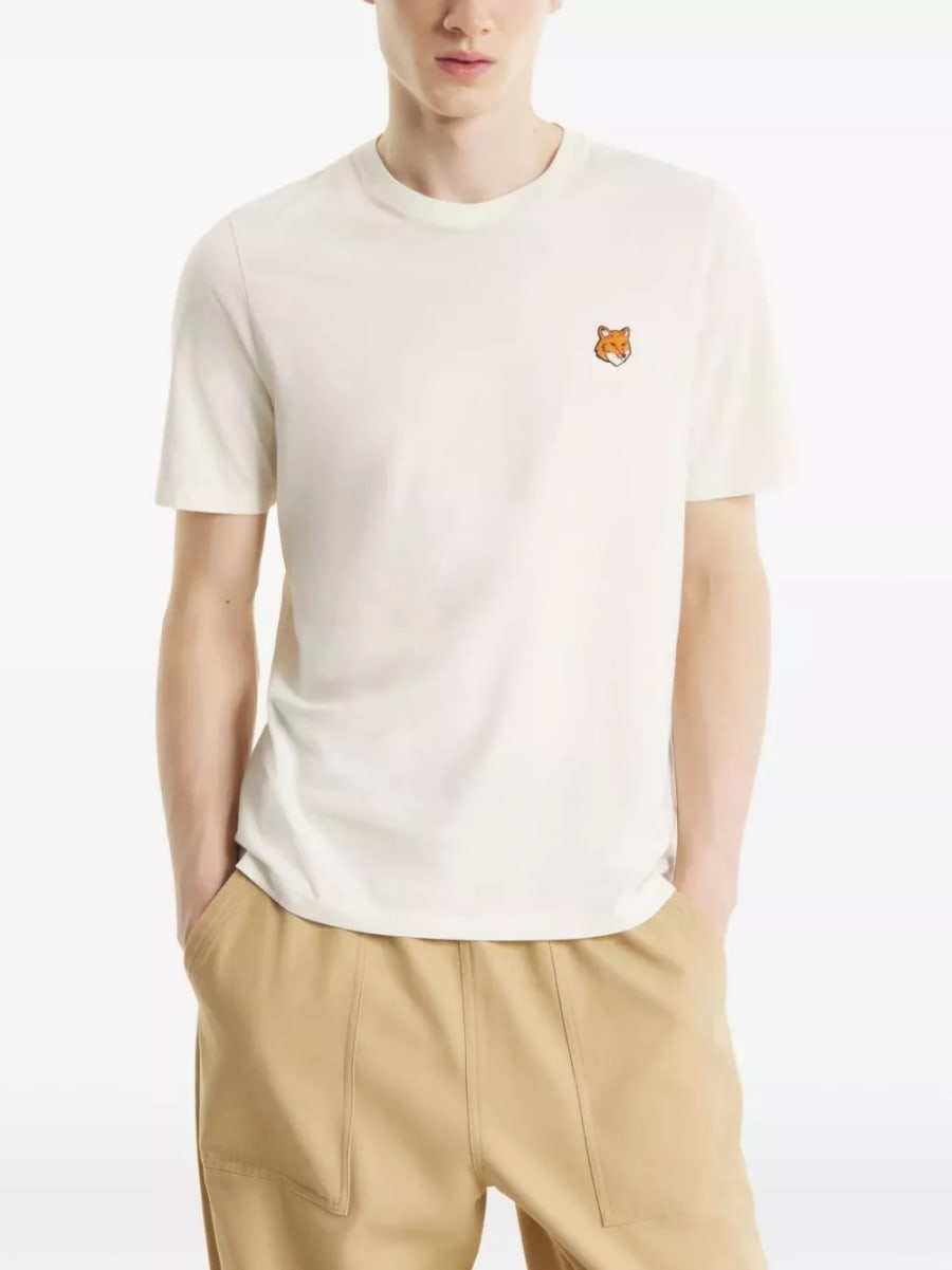 Maison kitsune' T-shirt in cotone Fox Head, view 4