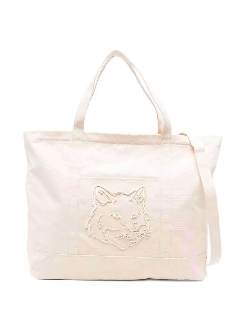 Maison kitsune' Borsa shopping Fox Head XL in canvas