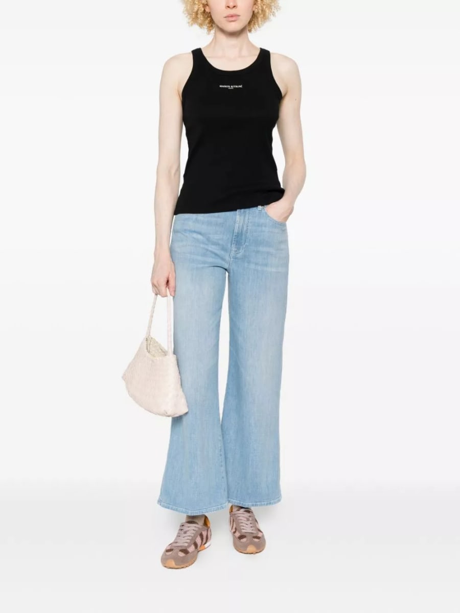 Maison kitsune' Top in cotone con logo, view 2