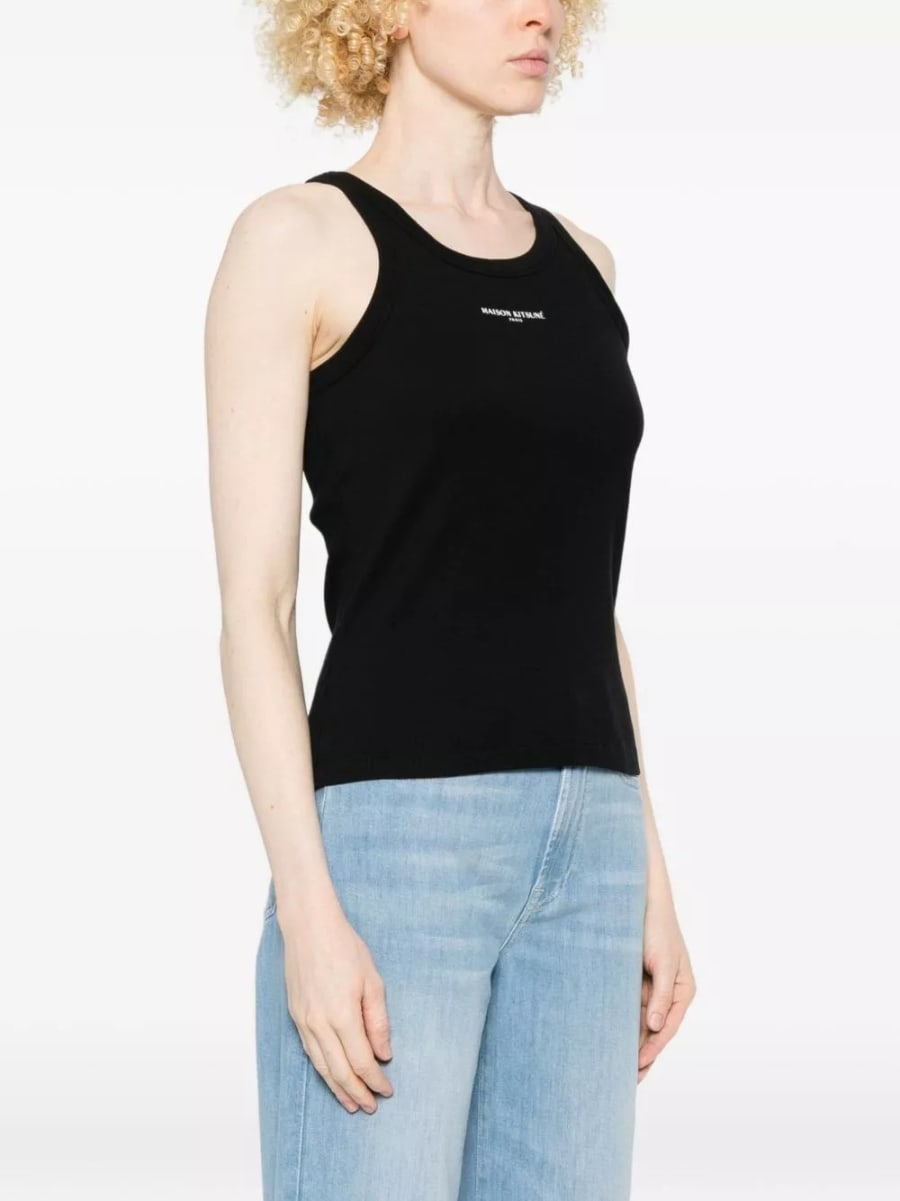 Maison kitsune' Top in cotone con logo, view 3