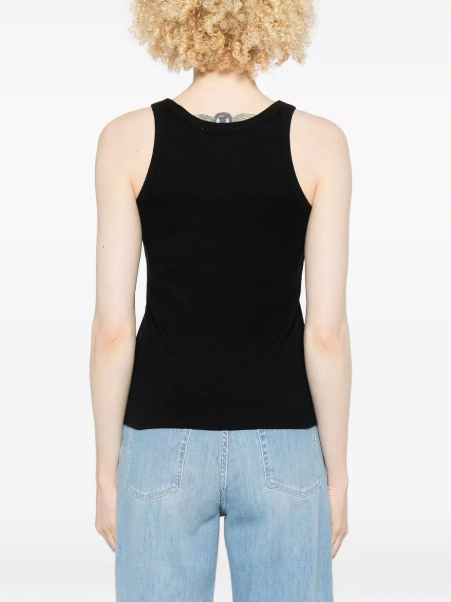 Maison kitsune' Top in cotone con logo, view 4