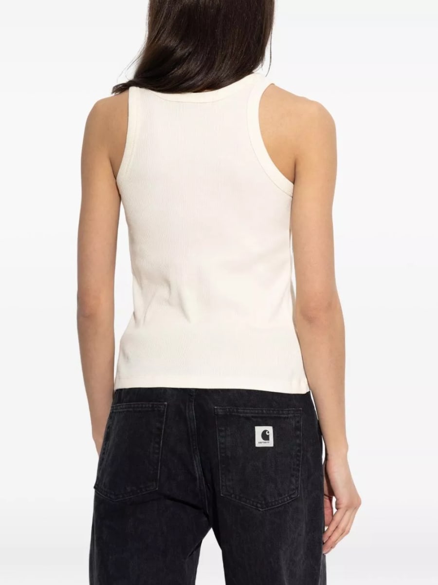 Maison kitsune' Top in cotone con logo, view 3