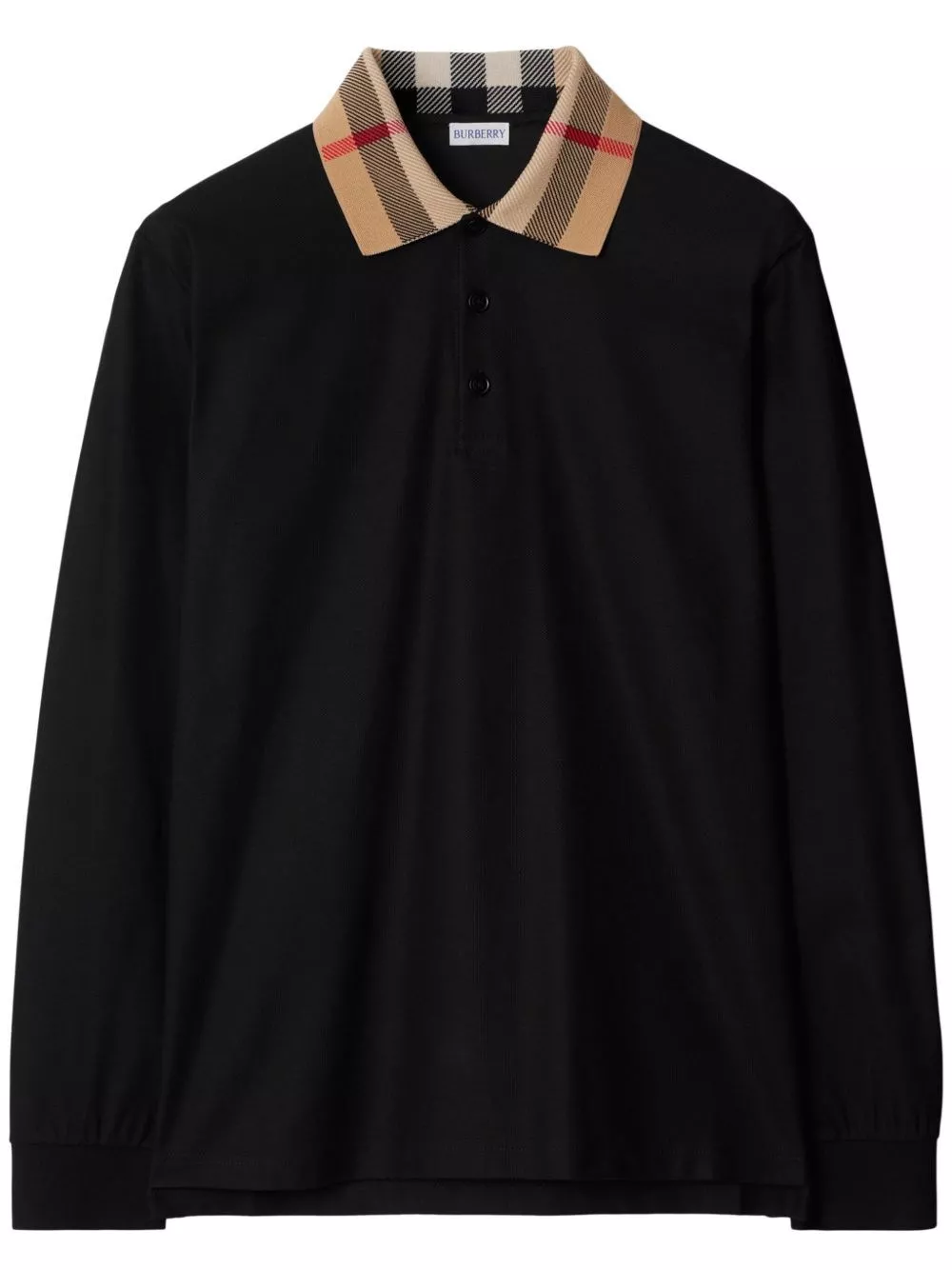 Burberry la polo in cotone con colletto a quadri