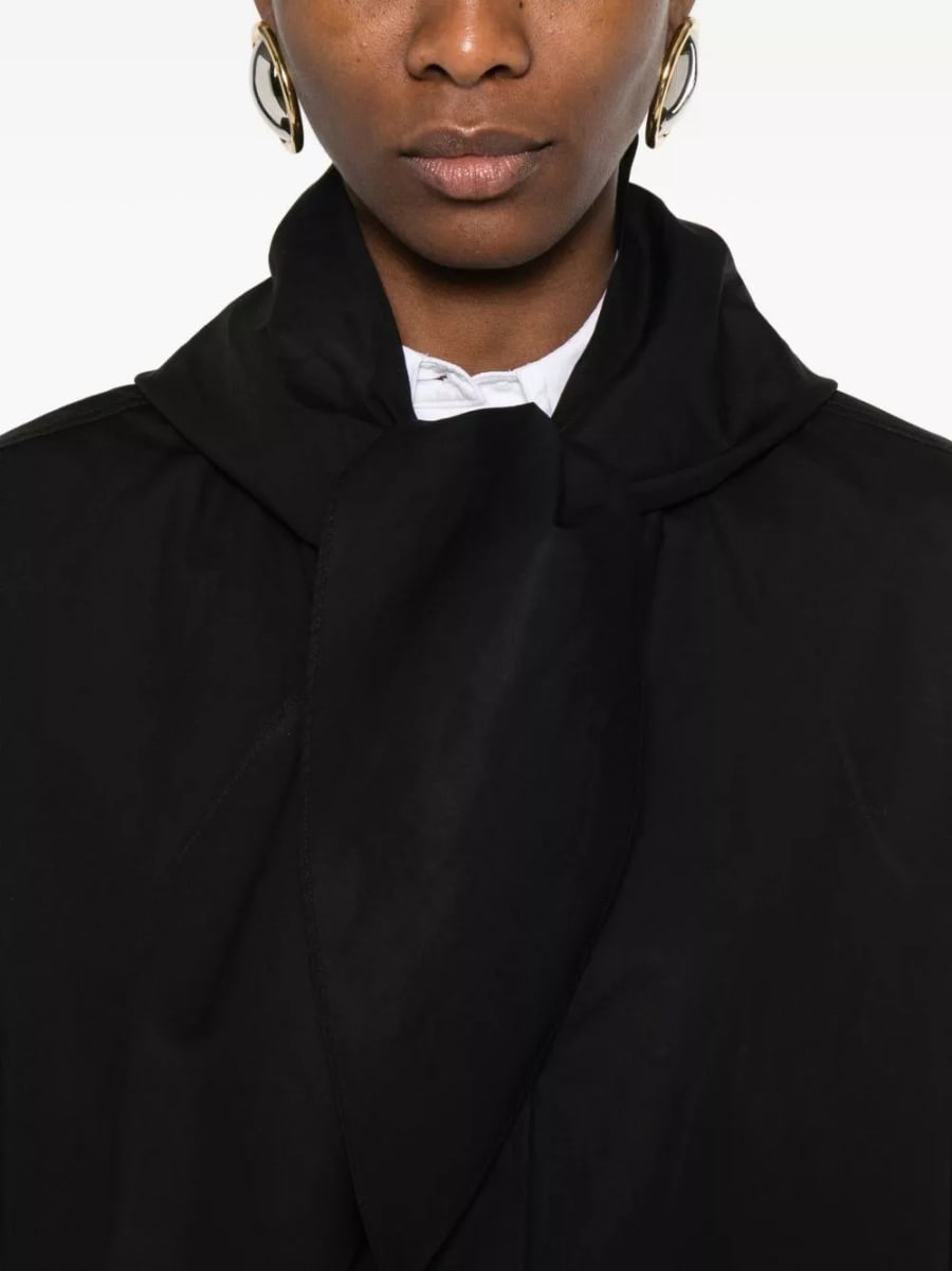Toteme Giacca blouson in cotone con sciarpa, view 3