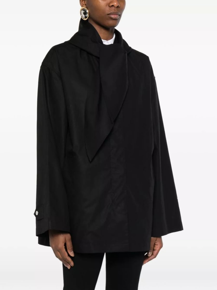 Toteme Giacca blouson in cotone con sciarpa, view 4