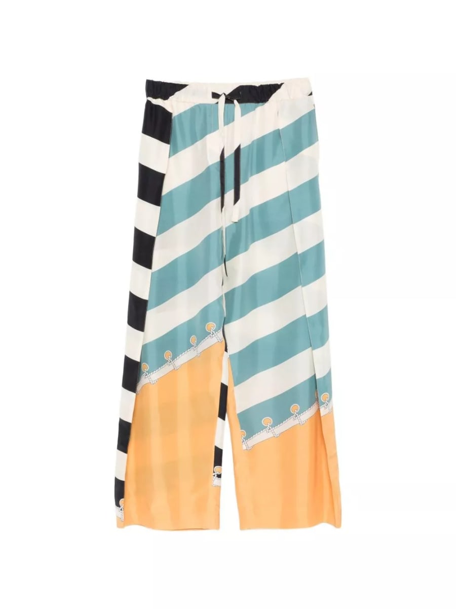 Loewe Pantaloni in seta stampata