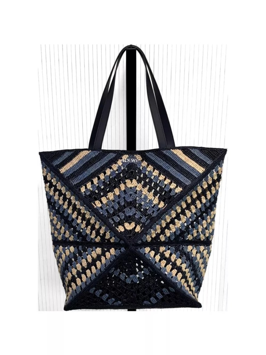 Loewe paula's ibiza Borsa Tote Puzzle Fold XL in rafia