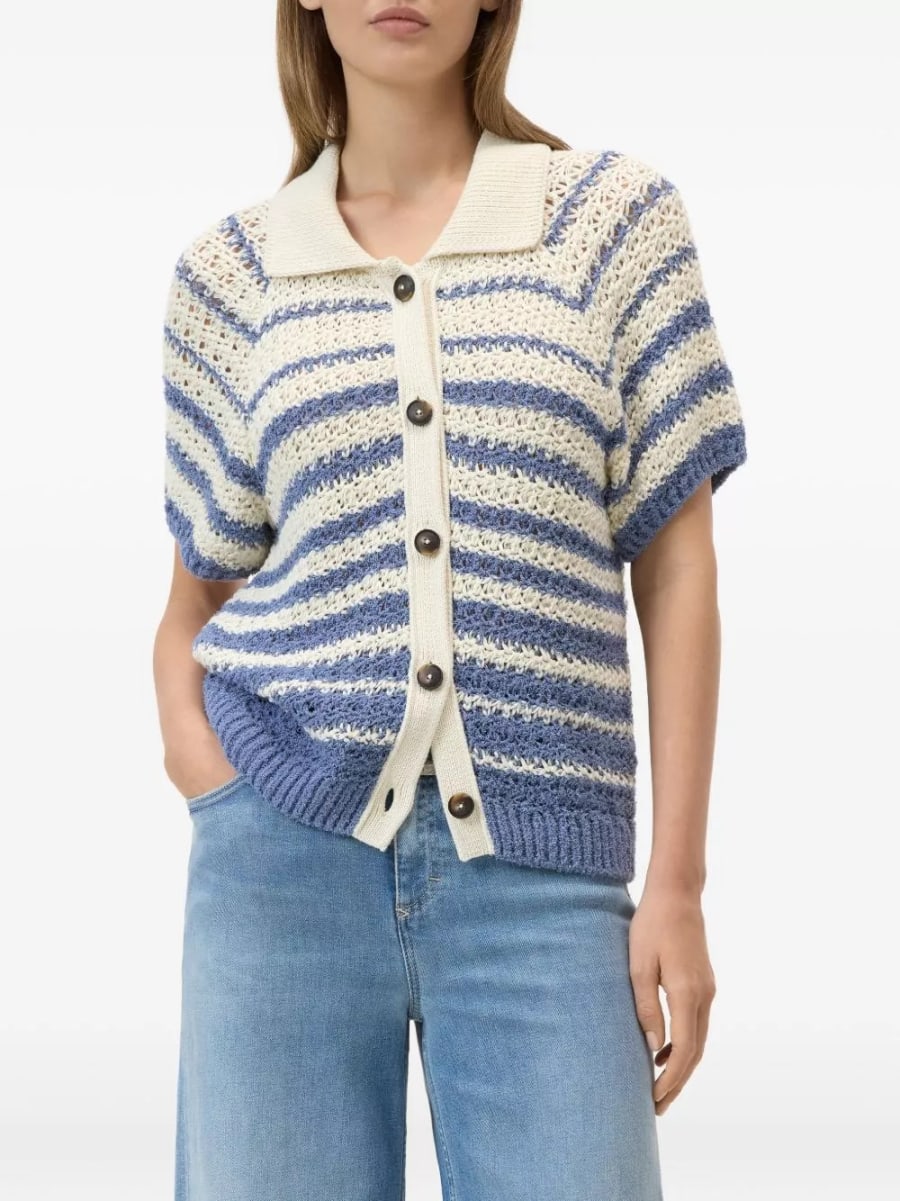Closed Cardigan a righe in cotone, view 5