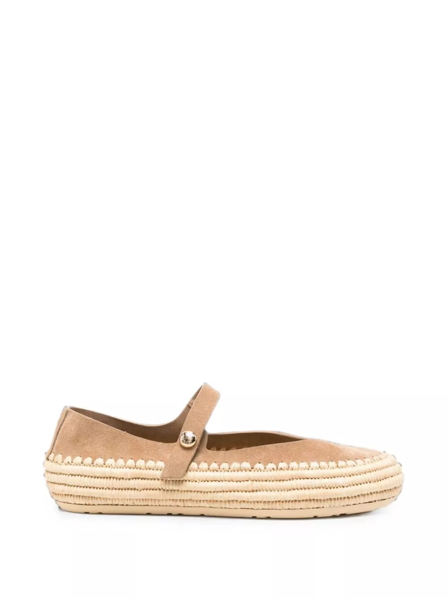 Loewe paula's ibiza Ballerine in suede e rafia Rio