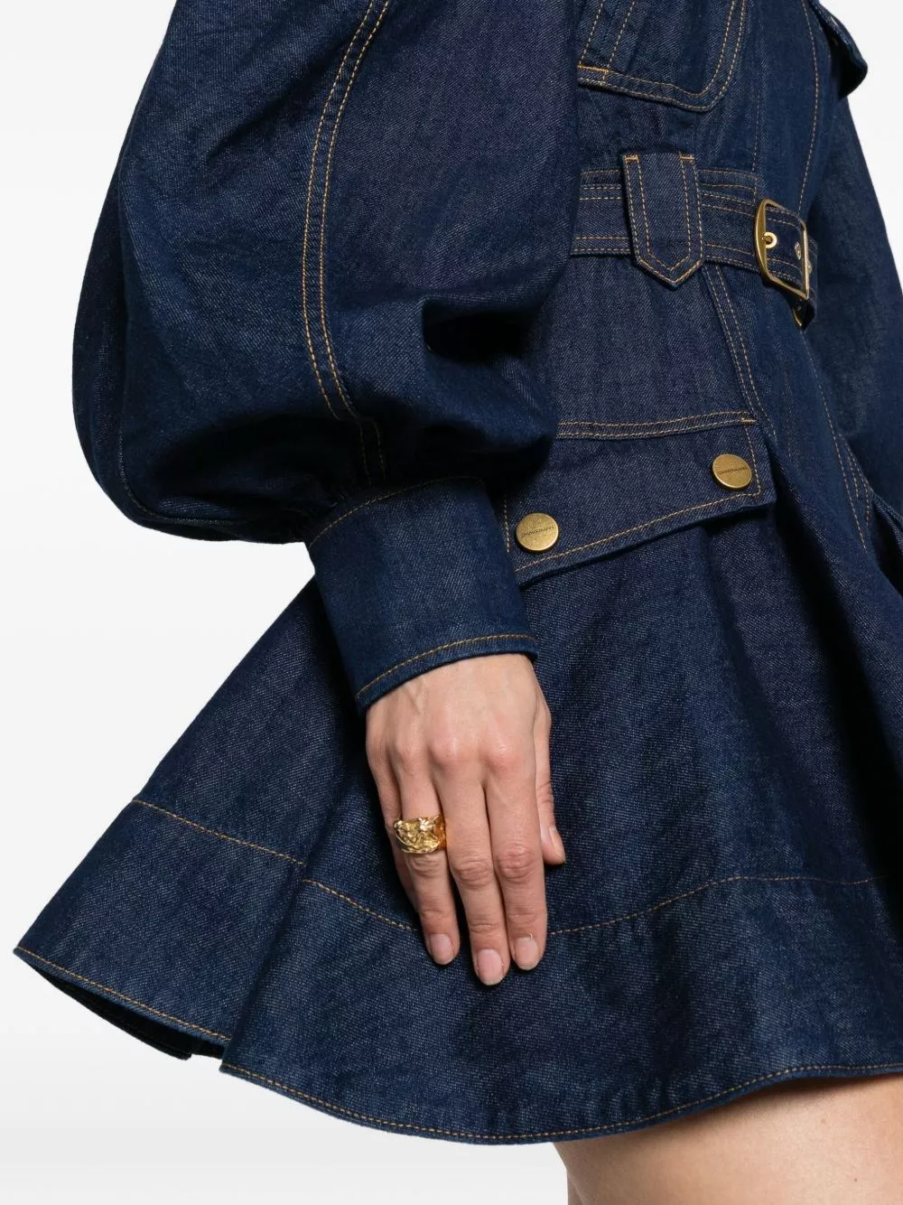Zimmermann Abito mini utility in denim Luna, view 2