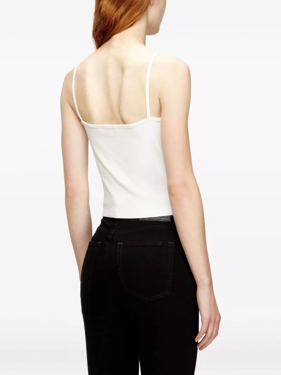 Diesel Top in cotone con logo, view 4